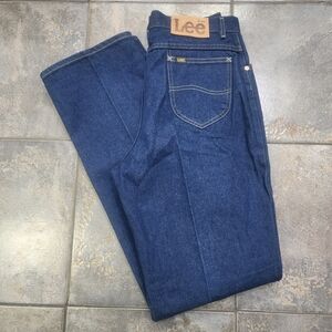 Vintage 80s Lee Riders Women's 16 32x35 Dark Wash Western Denim Mom Jeans